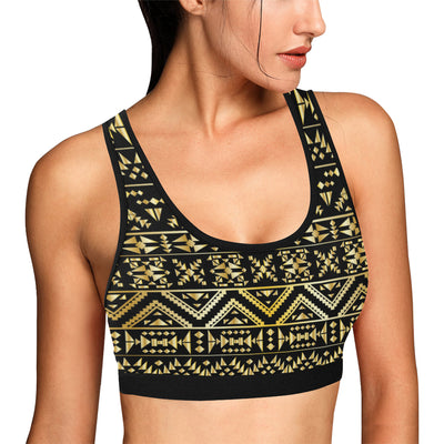 Gold Aztec Tribal Sports Bra