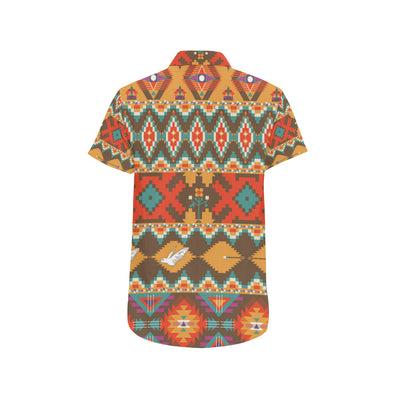 Native Pattern Print Design A01 Men's Short Sleeve Button Up Shirt