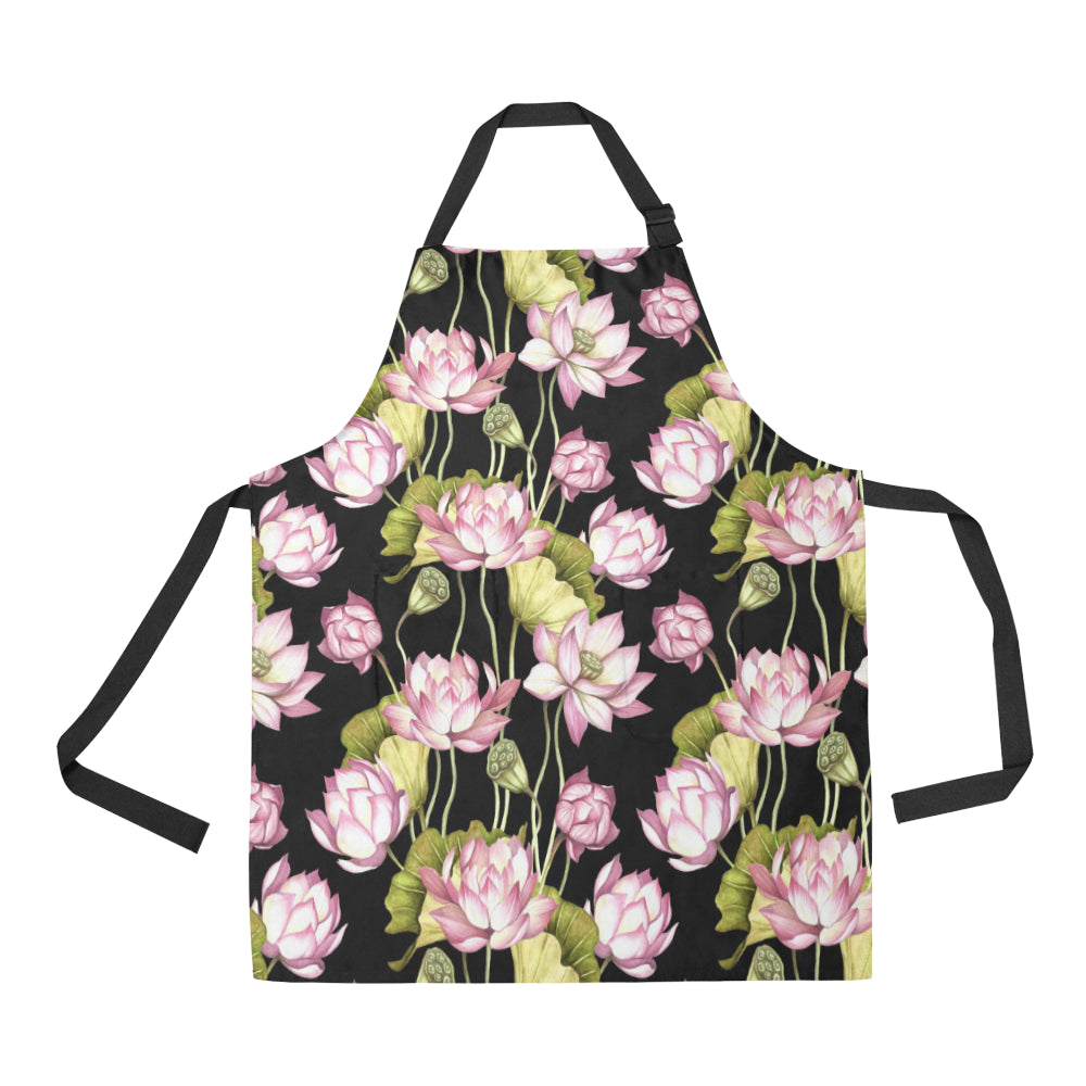 Water Lily Pattern Print Design WL06 Apron with Pocket