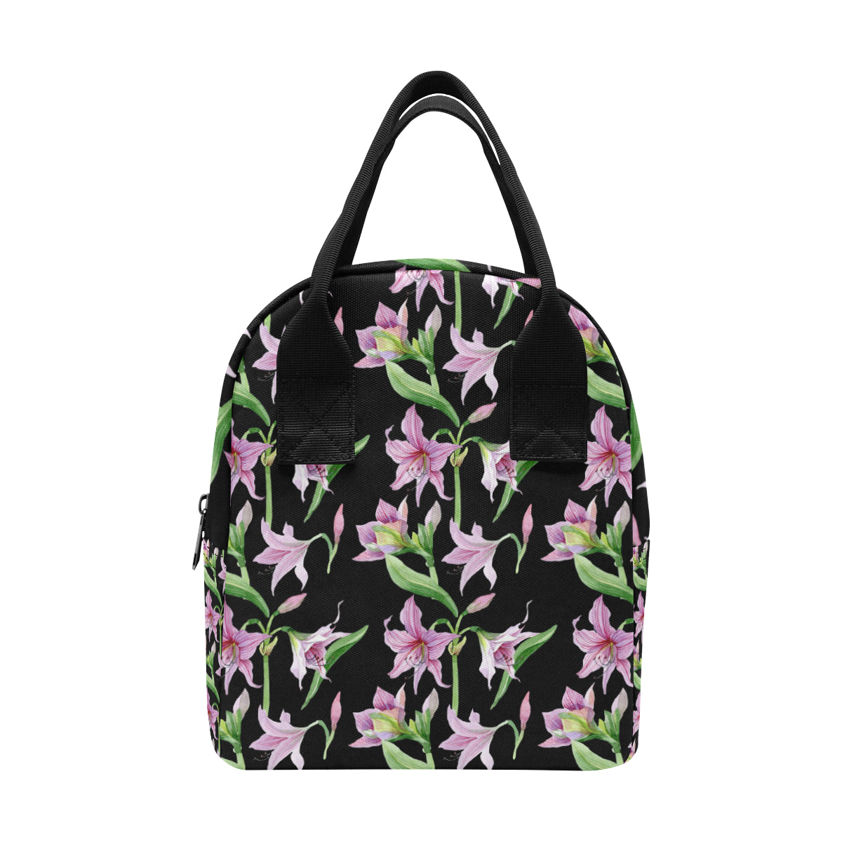 Amaryllis Pattern Print Design AL08 Insulated Lunch Bag