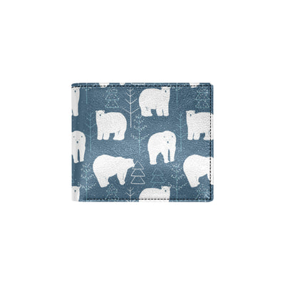 Polar Bear Pattern Print Design A01 Men's ID Card Wallet