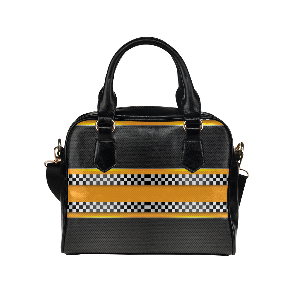 Checkered Pattern Print Design 01 Shoulder Handbag