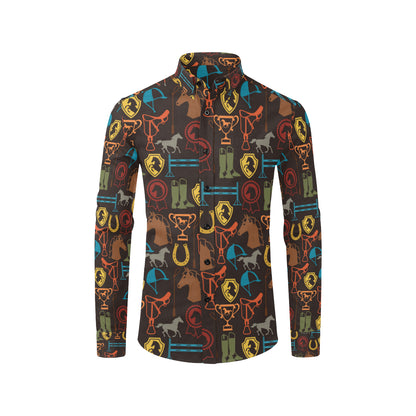 Equestrian Equipment Horse Colorful Men's Long Sleeve Shirt