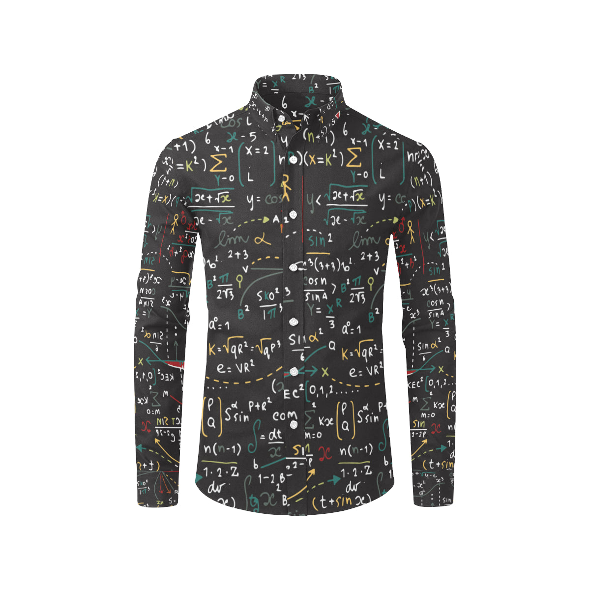 Math Pattern Print Design 04 Men's Long Sleeve Shirt