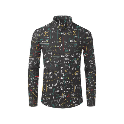 Math Pattern Print Design 04 Men's Long Sleeve Shirt