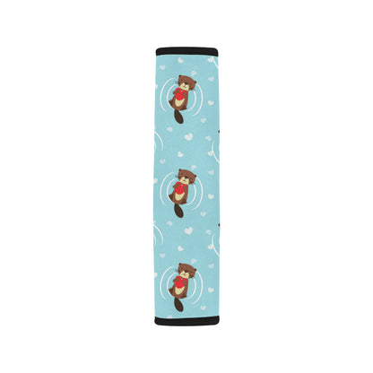Sea Otter Cute Pattern Print Design 04 Car Seat Belt Cover