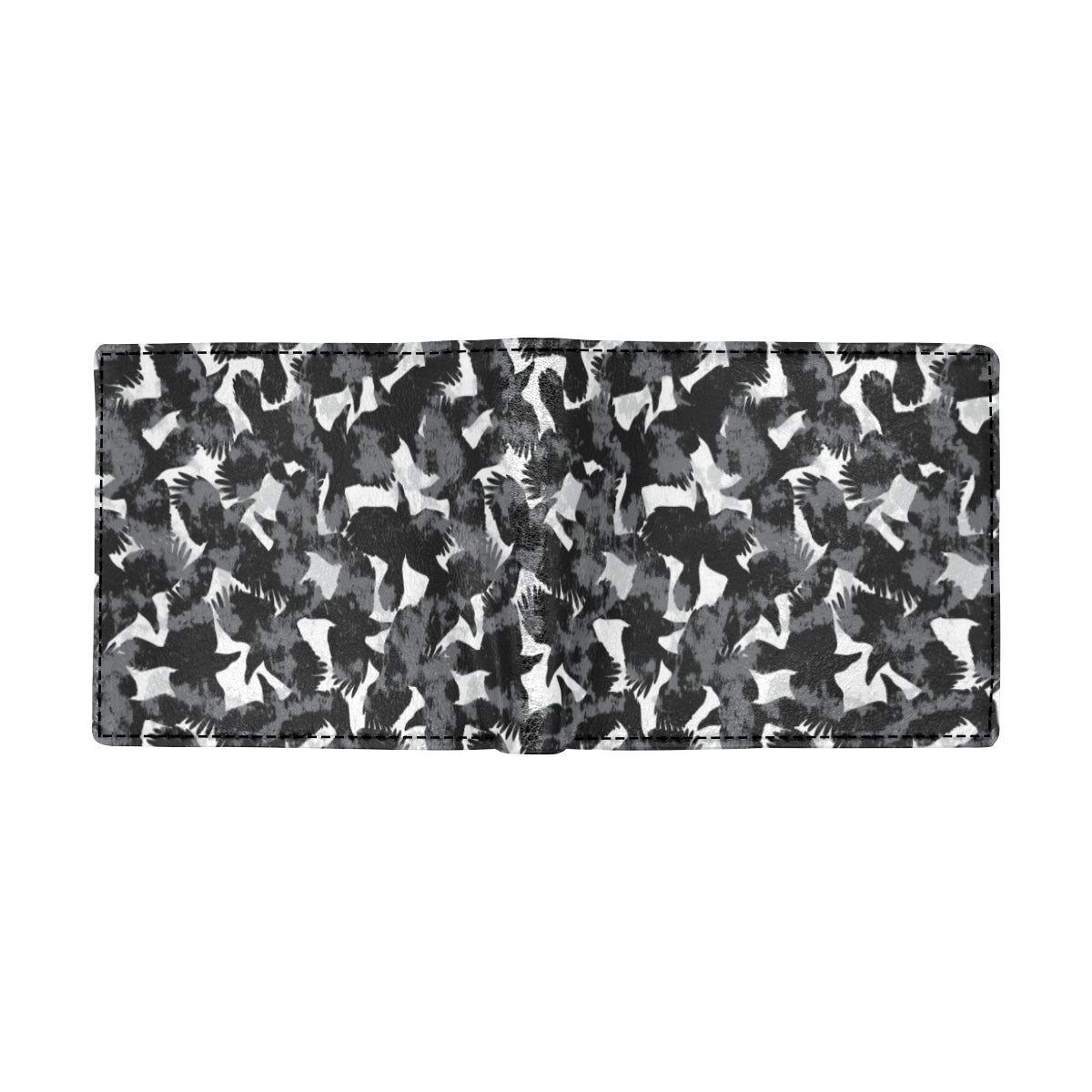 Crow Pattern Print Design 01 Men's ID Card Wallet