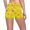 Bee Pattern Print Design BEE01 Yoga Shorts