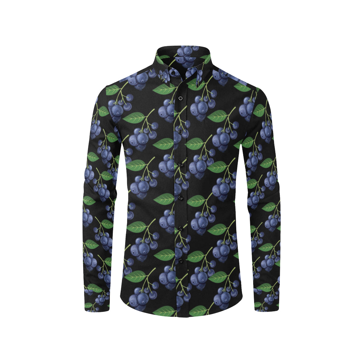 Blueberry Pattern Print Design BB01 Men's Long Sleeve Shirt