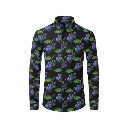 Blueberry Pattern Print Design BB01 Men's Long Sleeve Shirt