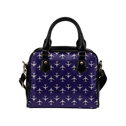 Airplane Pattern Print Design 03 Shoulder Handbag
