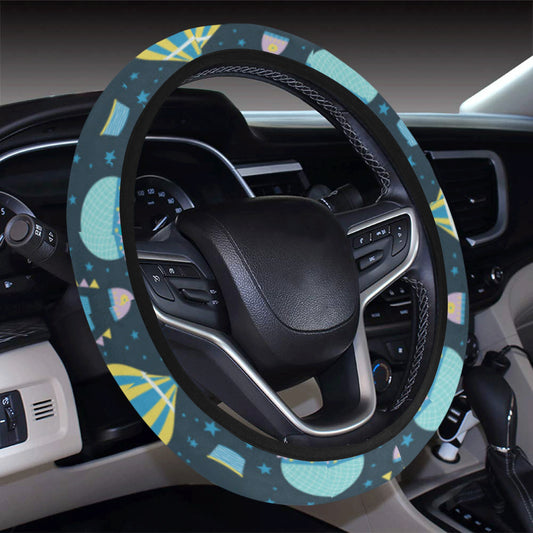 Ballon Pattern Print Design 06 Steering Wheel Cover with Elastic Edge