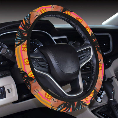 African Girl Aztec Steering Wheel Cover with Elastic Edge