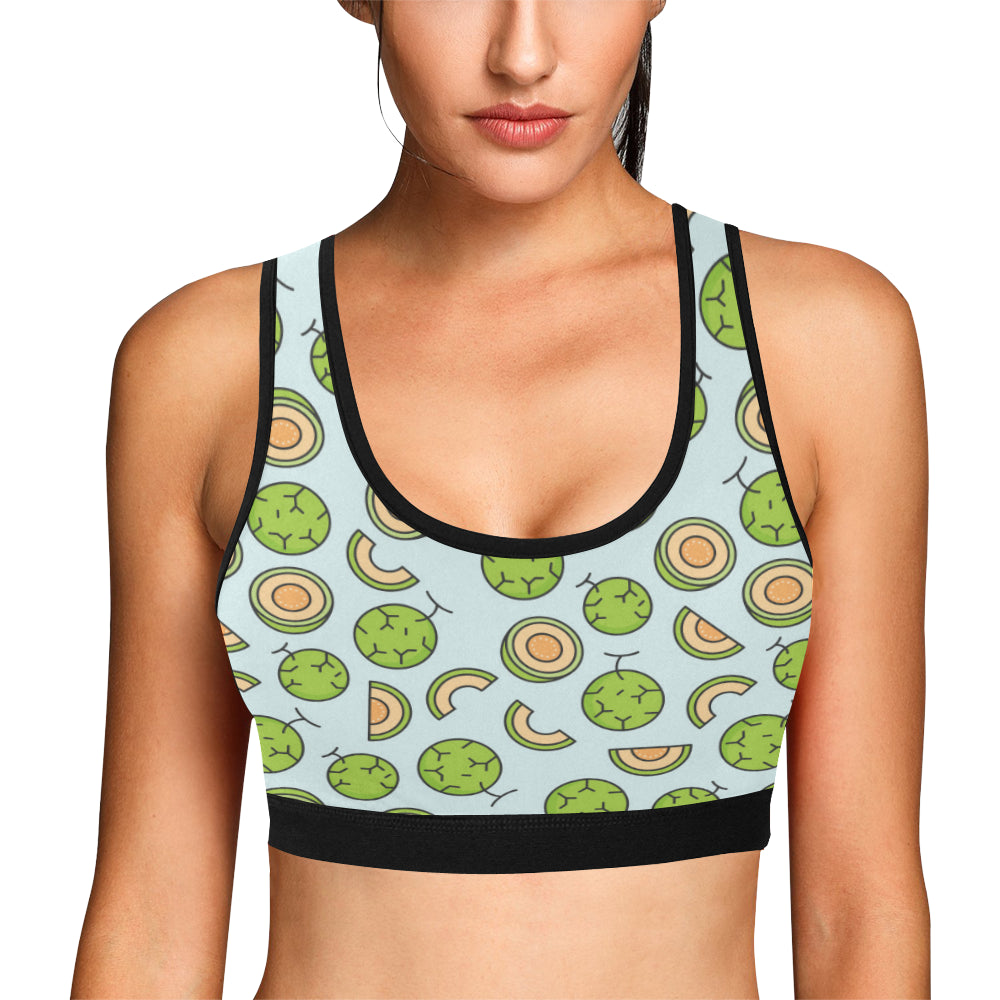 Cantaloupe Pattern Print Design 02 Sports Bra