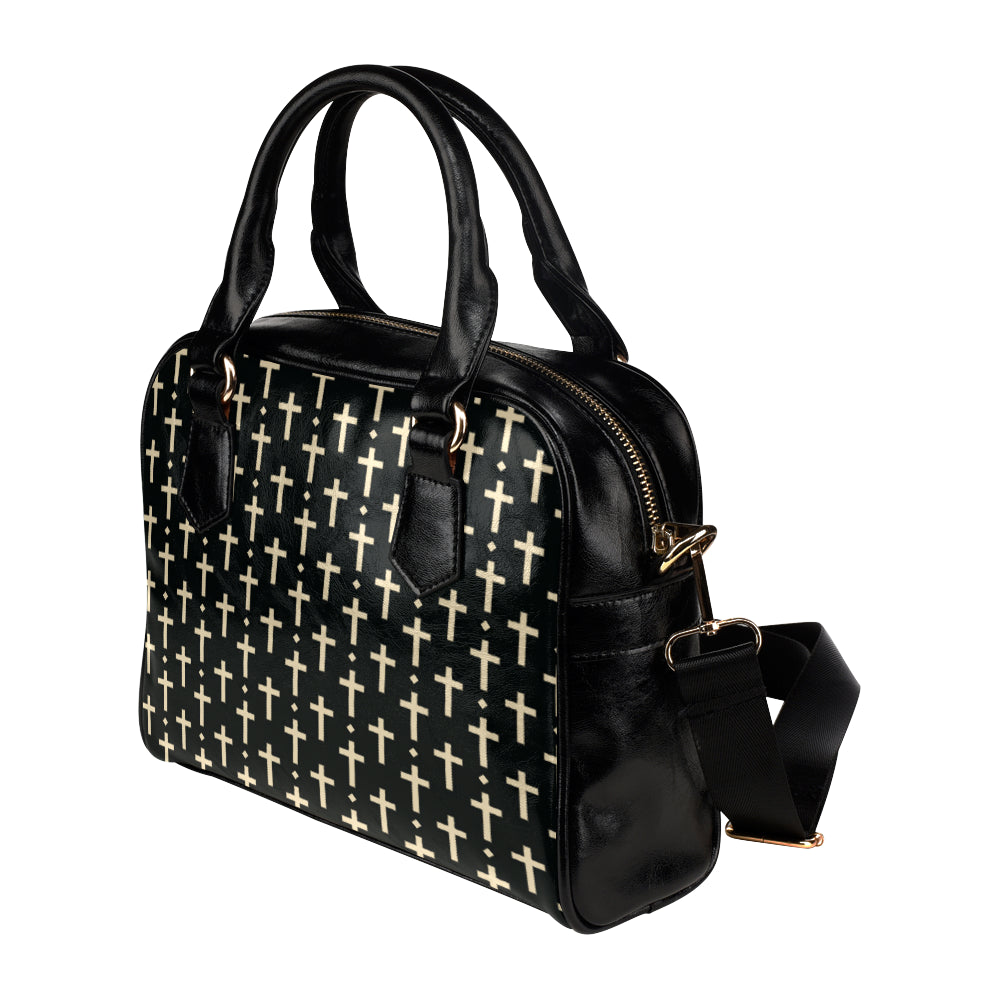 Cross Pattern Print Design 03 Shoulder Handbag