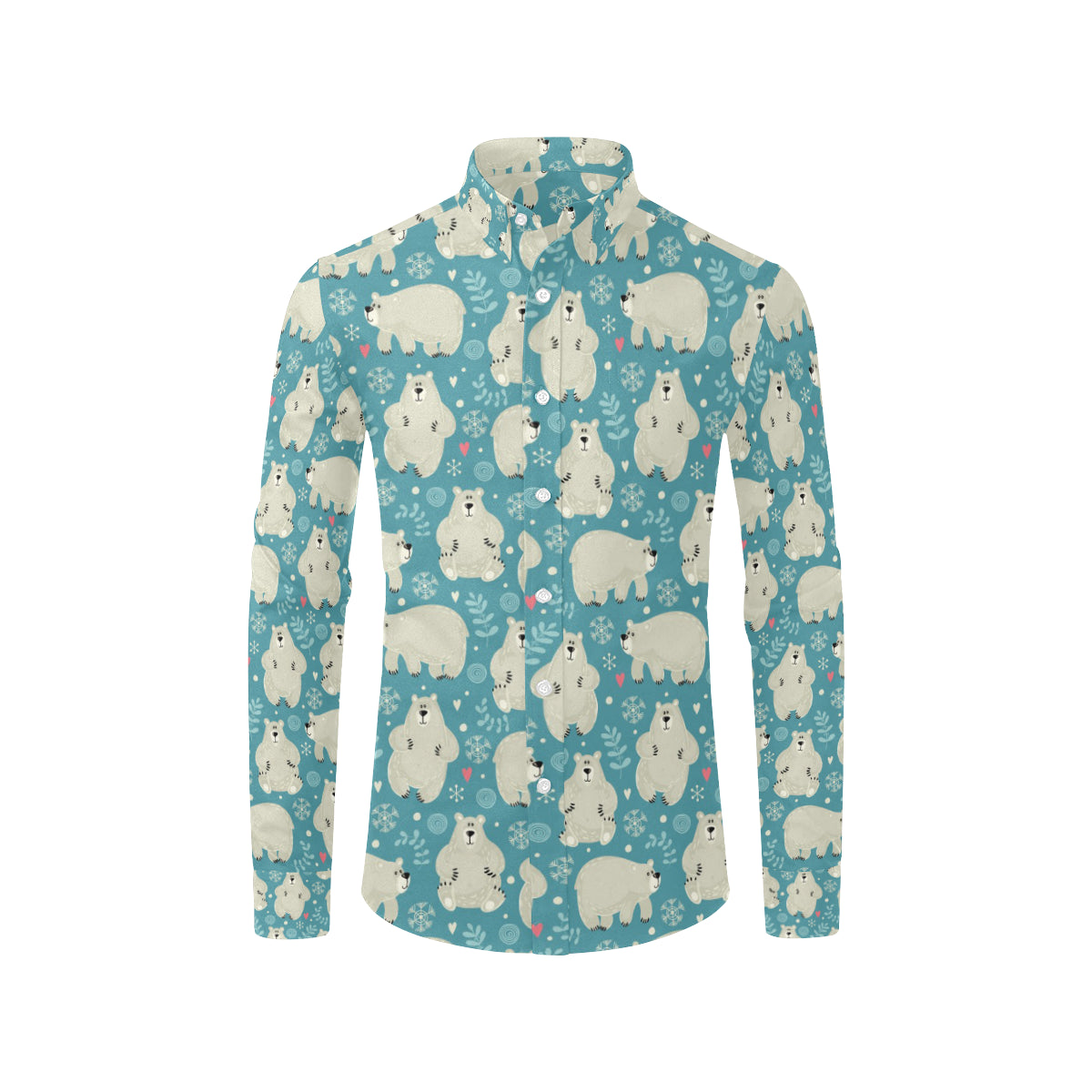 Bear Pattern Print Design BE04 Men's Long Sleeve Shirt