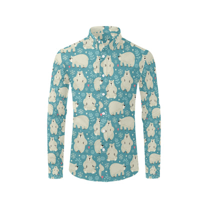 Bear Pattern Print Design BE04 Men's Long Sleeve Shirt