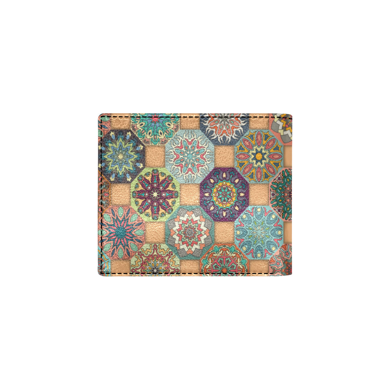 Boho Pattern Print Design 07 Men's ID Card Wallet