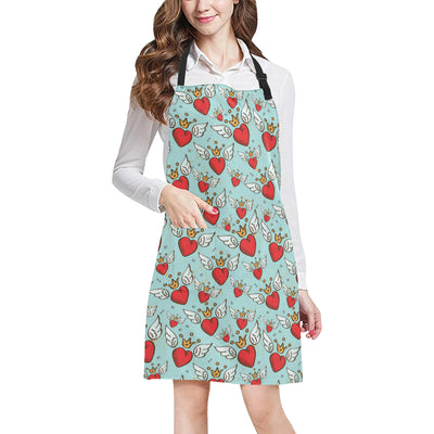 Angel Wings Heart Pattern Print Design 02 Apron with Pocket