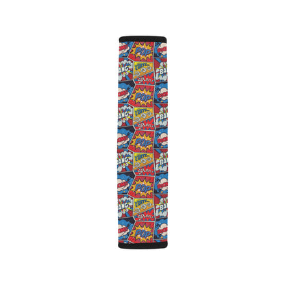 Comic Book Pattern Print Design 03 Car Seat Belt Cover