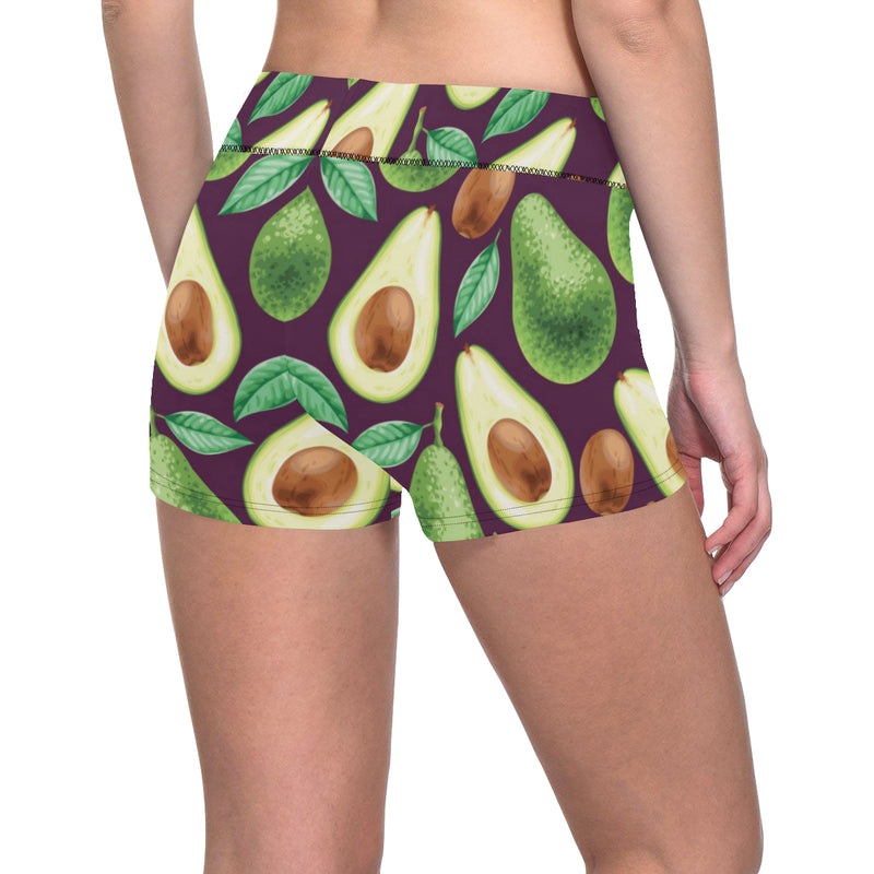 Avocado Pattern Print Design AC08 Yoga Shorts