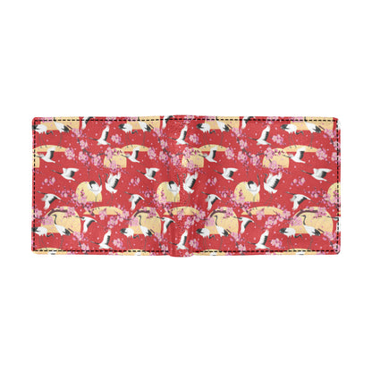 Crane Pattern Print Design 04 Men's ID Card Wallet