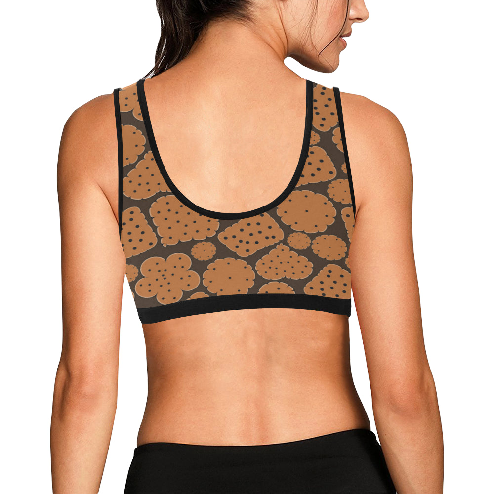 Cracker Pattern Print Design 01 Sports Bra