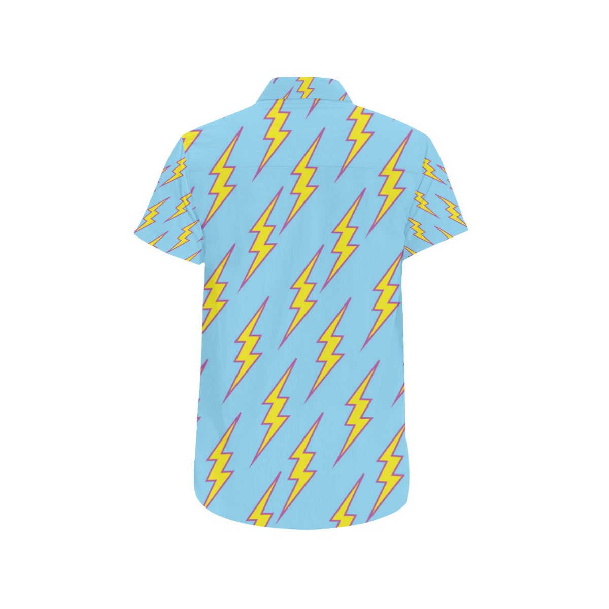 Lightning Thunder Pattern Print Design 02 Men's Short Sleeve Button Up Shirt
