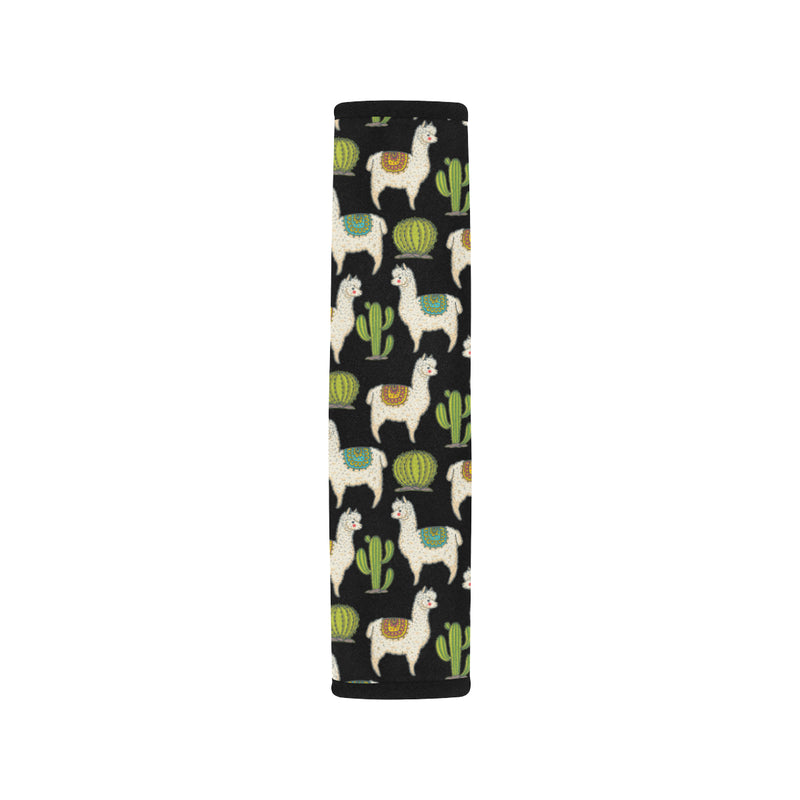 Alpaca Cactus Pattern Print Design 07 Car Seat Belt Cover