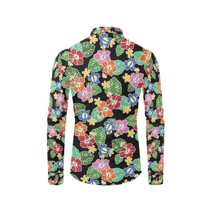Hawaiian Themed Pattern Print Design H010 Men's Long Sleeve Shirt