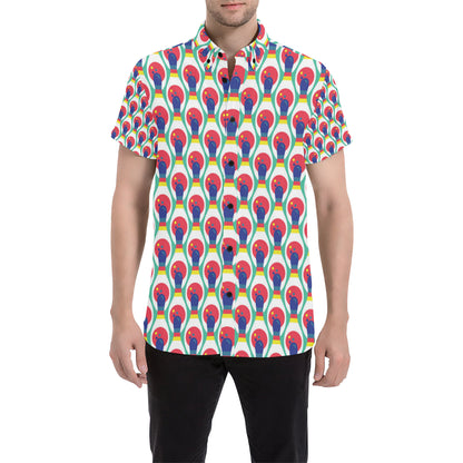 Bowling Pattern Print Design 05 Men's Short Sleeve Button Up Shirt