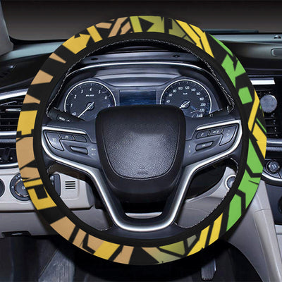 Polynesian Tribal Color Steering Wheel Cover with Elastic Edge