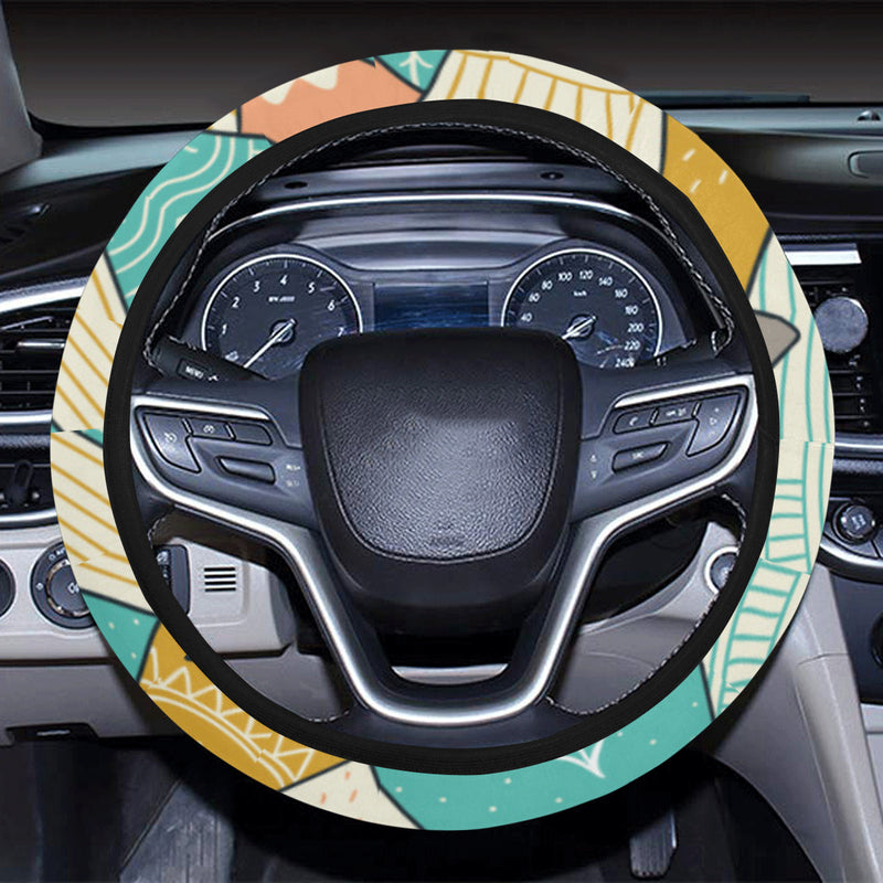 Mountain Pattern Print Design 02 Steering Wheel Cover with Elastic Edge