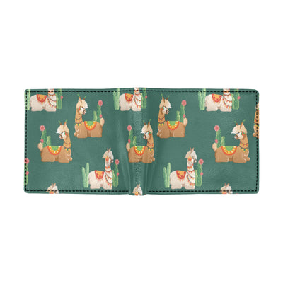 Llama Cactus Pattern Print Design 07 Men's ID Card Wallet