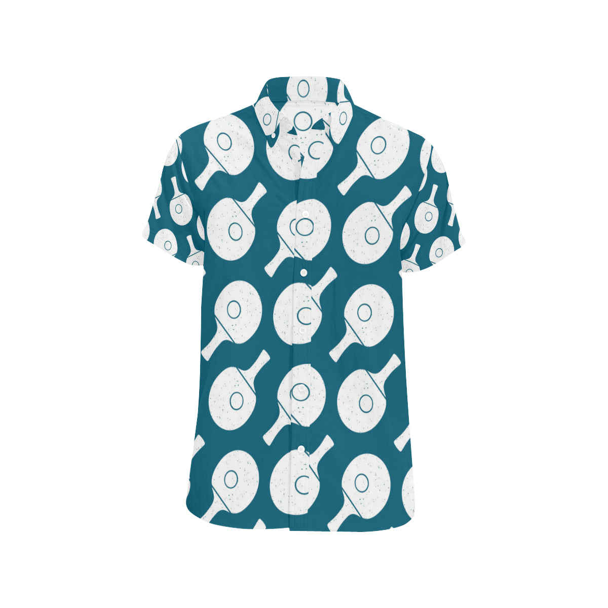 Ping Pong Pattern Print Design A02 Men's Short Sleeve Button Up Shirt