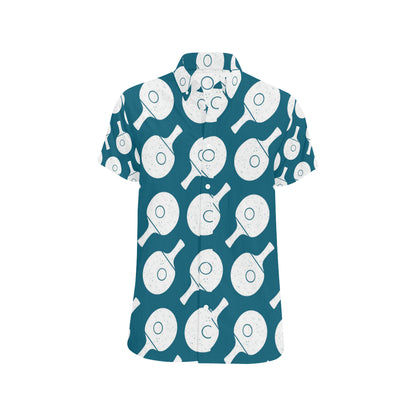 Ping Pong Pattern Print Design A02 Men's Short Sleeve Button Up Shirt