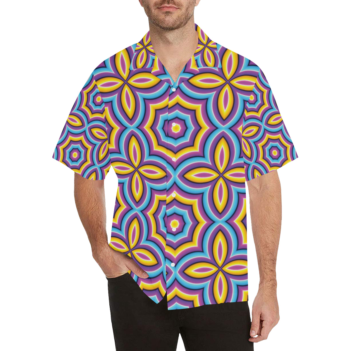 Optical illusion Pattern Print Design A03 Men's Hawaiian Shirt