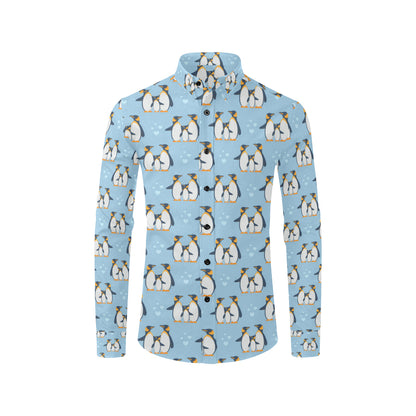 Penguin Pattern Print Design A04 Men's Long Sleeve Shirt