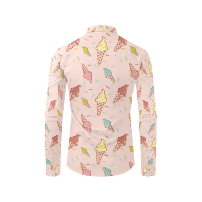 Ice Cream Pattern Print Design 02 Men's Long Sleeve Shirt