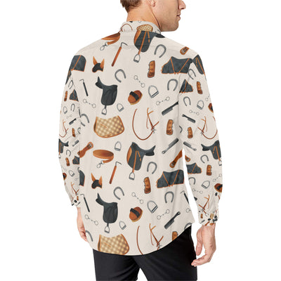 Equestrian Equipment Print Pattern Men's Long Sleeve Shirt