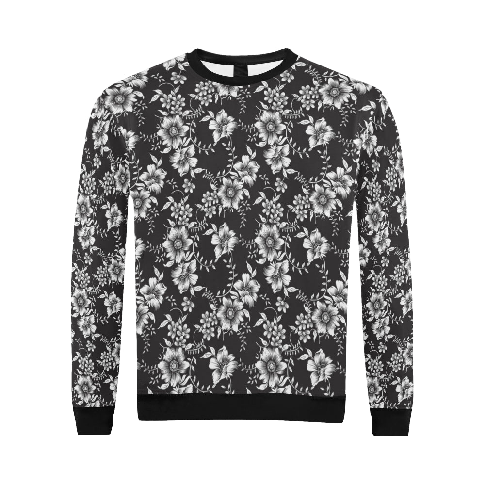 Gerberas Pattern Print Design GB02 Men Long Sleeve Sweatshirt