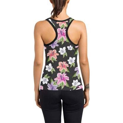Lily Pattern Print Design LY02 Women's Racerback Tank Top