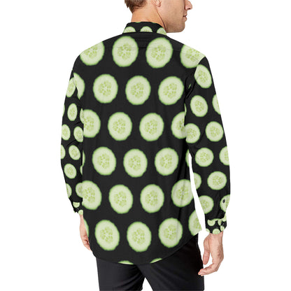 Cucumber Pattern Print Design CC02 Men's Long Sleeve Shirt