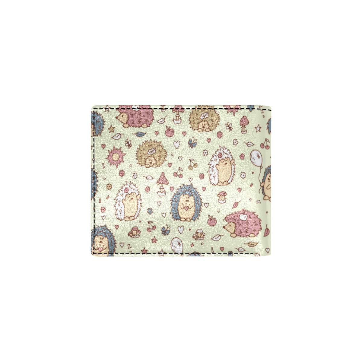 Hedgehog Cute Pattern Print Design 01 Men's ID Card Wallet