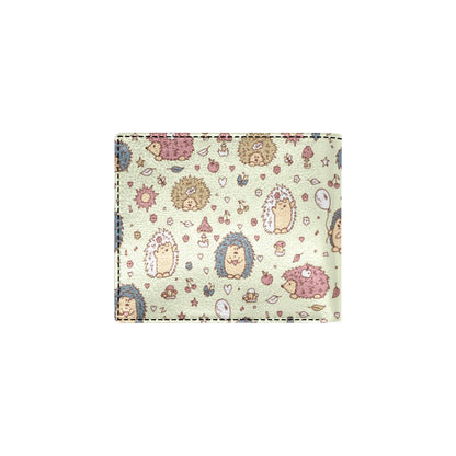 Hedgehog Cute Pattern Print Design 01 Men's ID Card Wallet