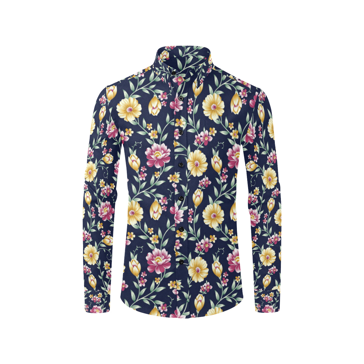 Gerberas Pattern Print Design GB03 Men's Long Sleeve Shirt
