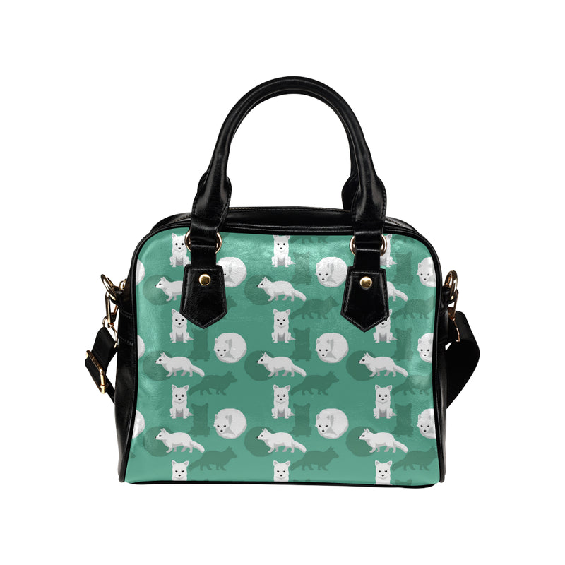 Arctic Fox Pattern Print Design Shoulder Handbag