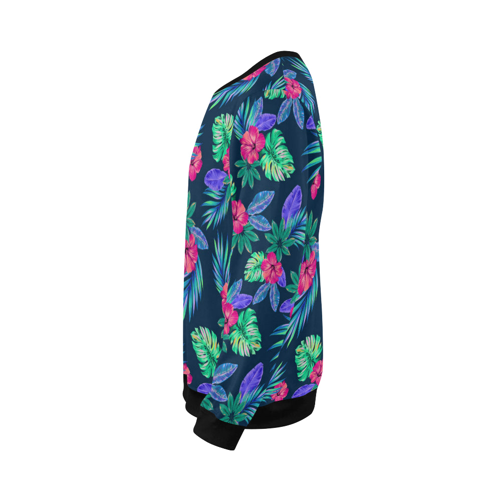 Tropical Flower Pattern Print Design TF09 Men Long Sleeve Sweatshirt
