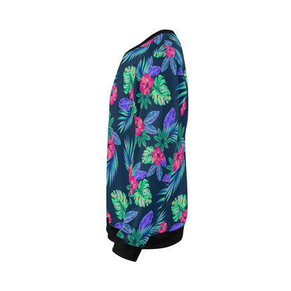 Tropical Flower Pattern Print Design TF09 Men Long Sleeve Sweatshirt