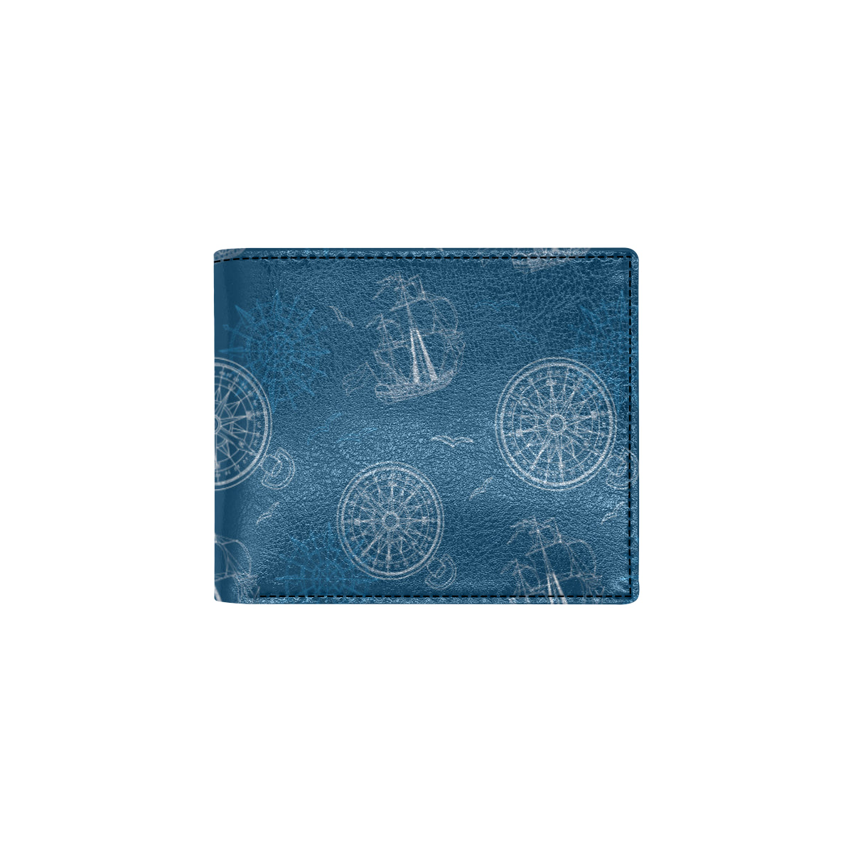 Nautical Pattern Print Design A04 Men's ID Card Wallet